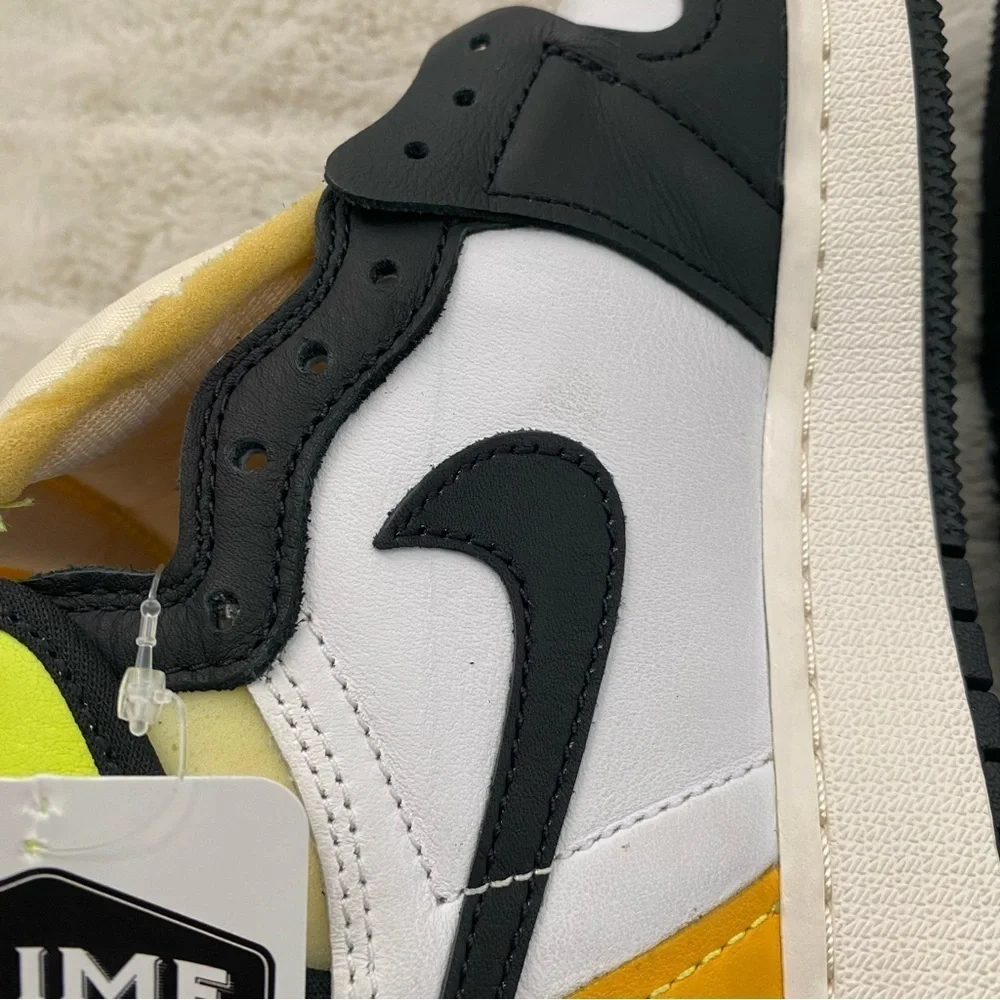 Jordan 1 Retro High Kids Black White Volt University Gold GS Sneakers Size 5Y